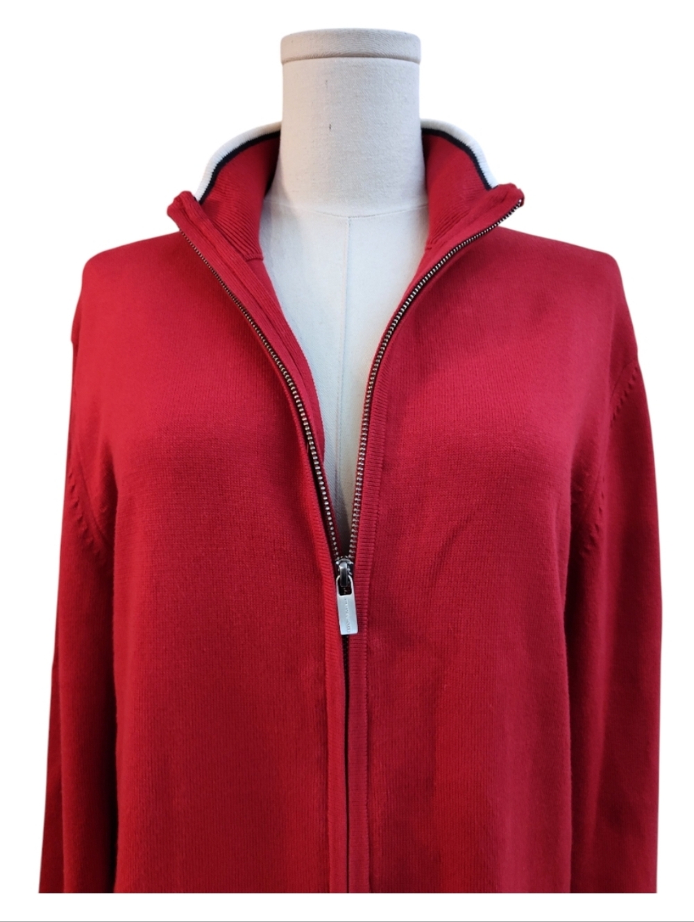 Michael Kors Red Cardigan Full Zip Front Size Small